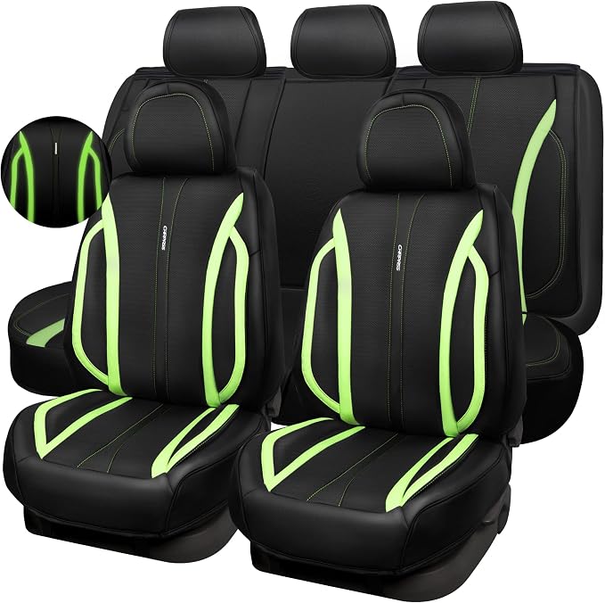 Universal Seat Covers — Full Set — Green / Black