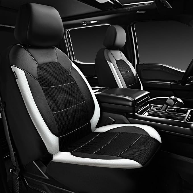 Universal Seat Covers — Front Seat — Black / White
