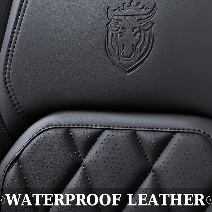 Universal Faux Leather Seat Covers — Front Seat — Black
