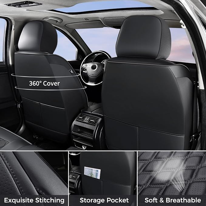 Seat Covers for Jeep Wrangler — Full Set — Black