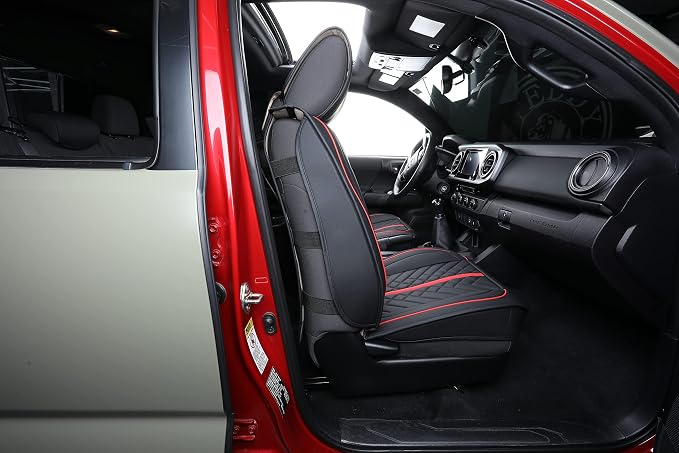 Seat Covers for Toyota Tacoma — Full Set — Black / Red