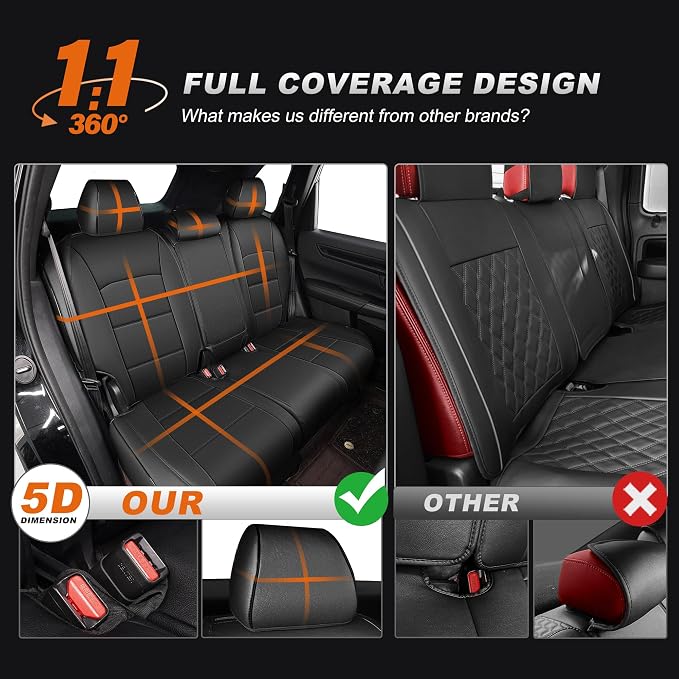 Faux Leather Seat Covers for Honda CR-V — Full Set — Black