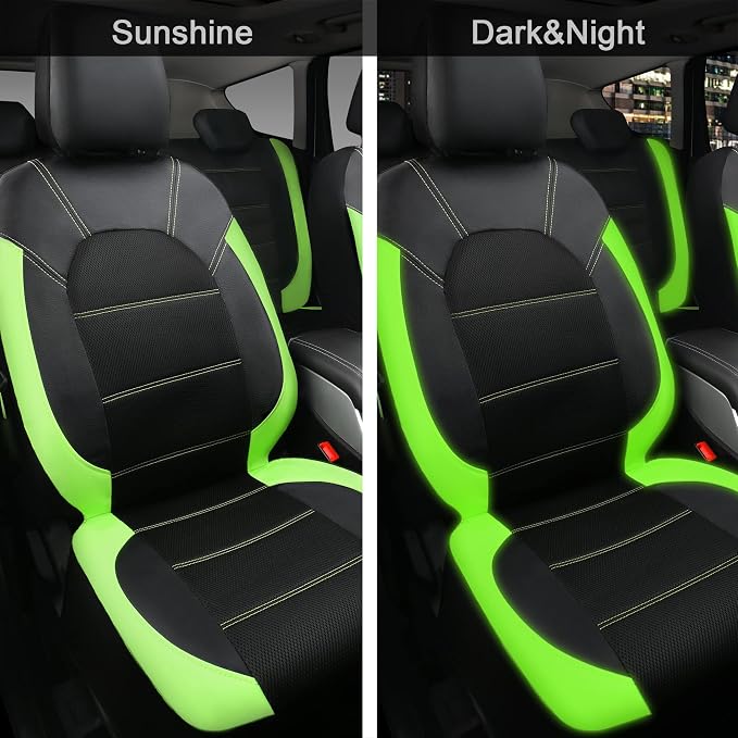 Universal Fabric Seat Covers — Front Seat — Black / Green