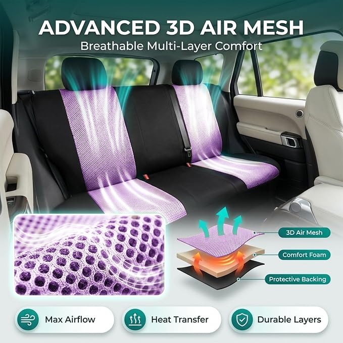 Universal Fabric Seat Covers — Purple