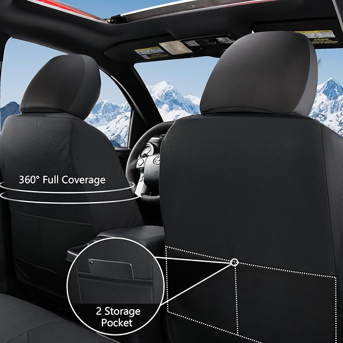 Seat Covers for Toyota Tacoma — Front Seat — Black / Red