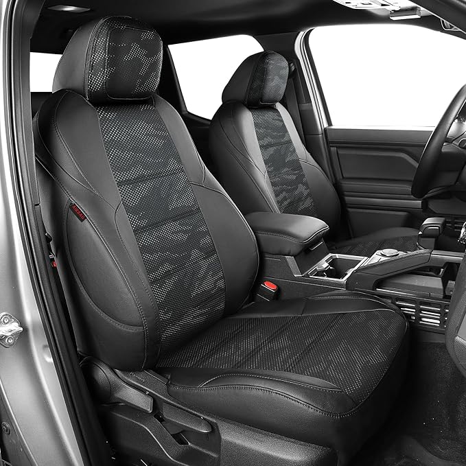 Faux Leather Seat Covers for Toyota Tacoma — Full Set — Black / Gray