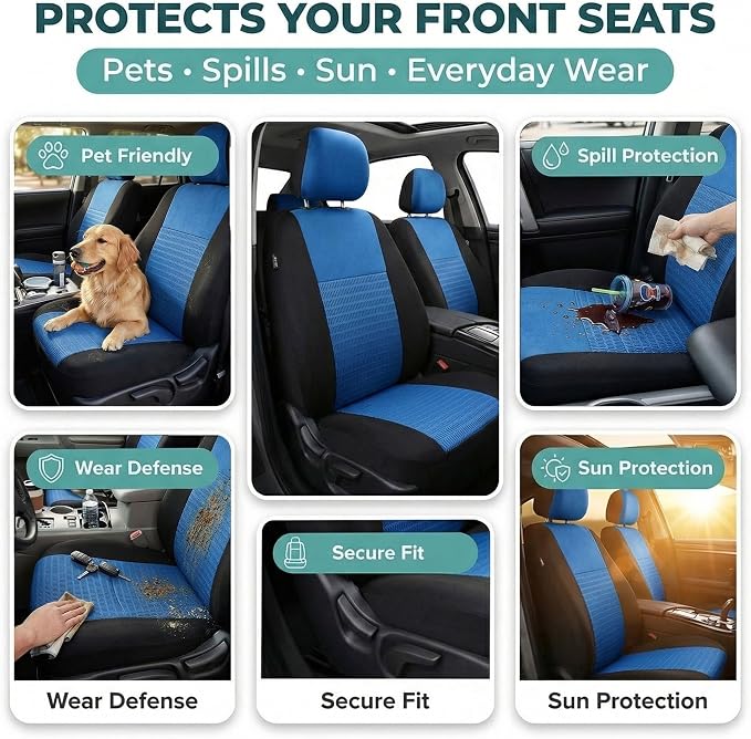 Universal Seat Covers — Front Seat — Blue
