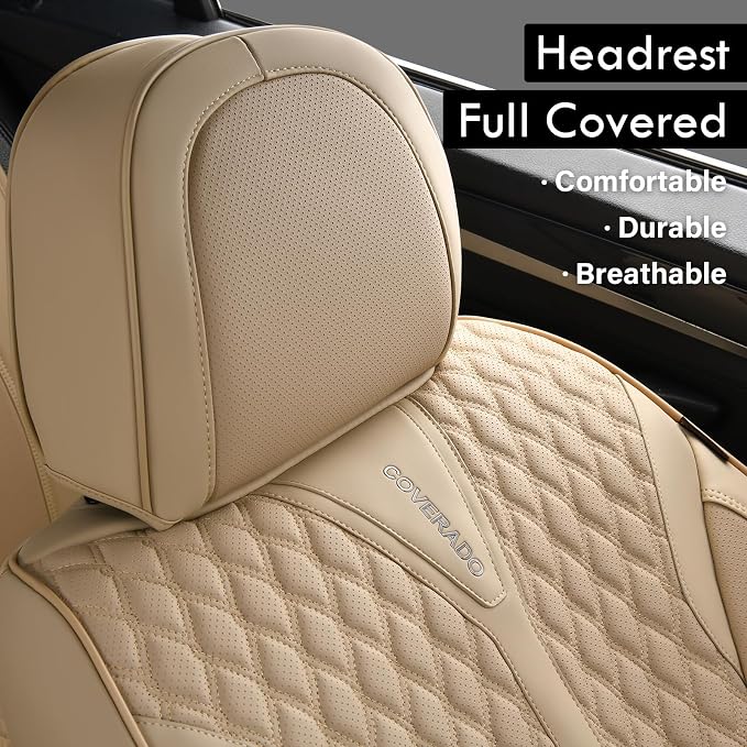 Universal Seat Covers — Front Seat — Beige
