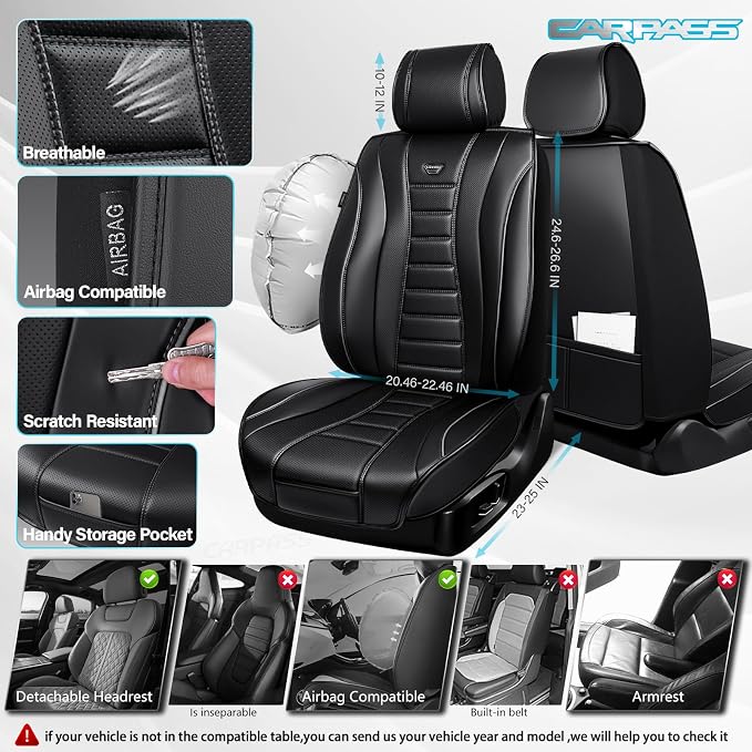 Universal Seat Covers — Front Seat — Black