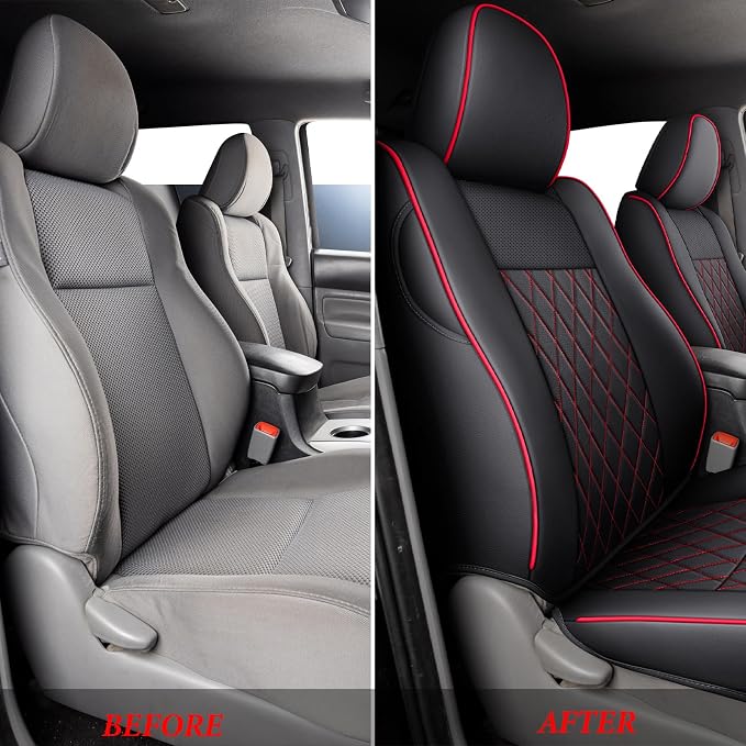 Seat Covers for Toyota Tacoma — Front Seat — Red