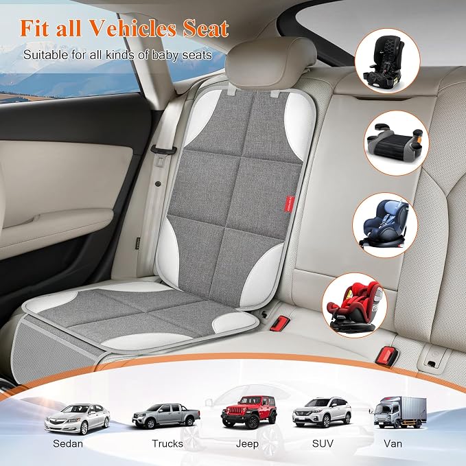 Child Car Seat Protector — Gray