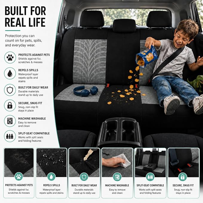 Universal Seat Covers — Full Set — Gray