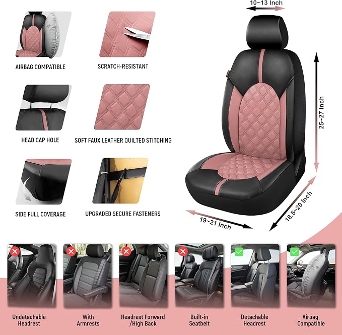 Universal Faux Leather Seat Covers — Front Seat