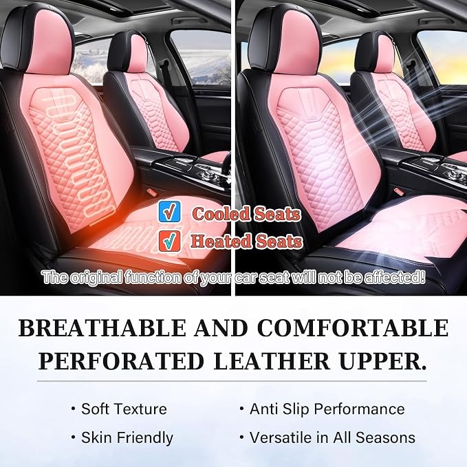 Universal Seat Covers — Front Seat — Black / Pink