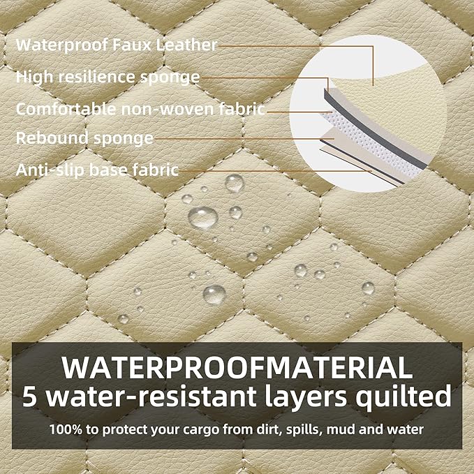 Faux Leather Car Seat Covers — Beige