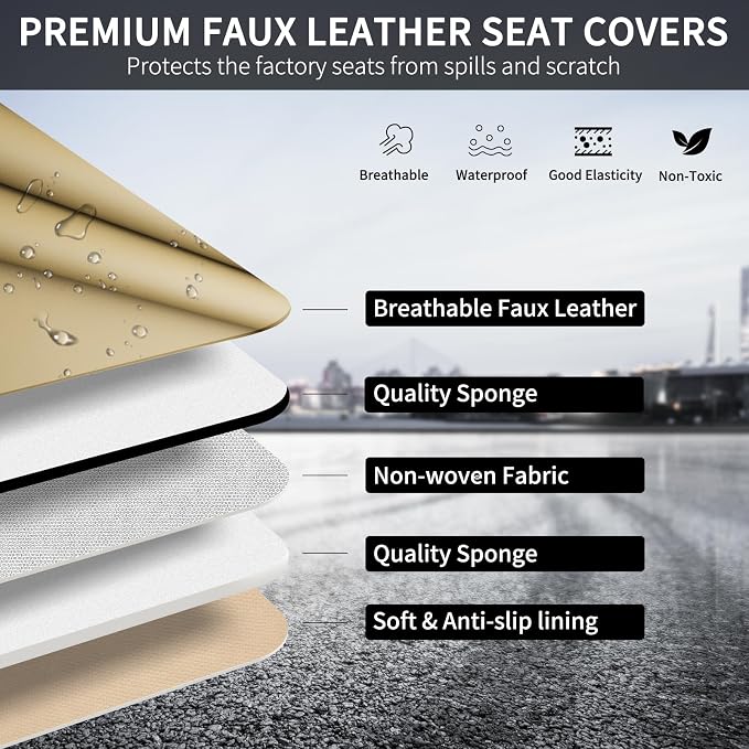 Universal Seat Covers — Full Set — Beige