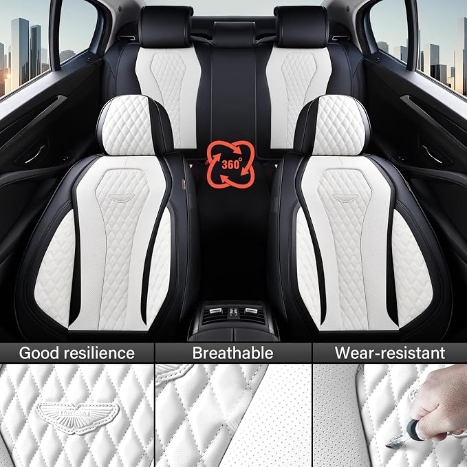 Universal Seat Covers — Full Set — White