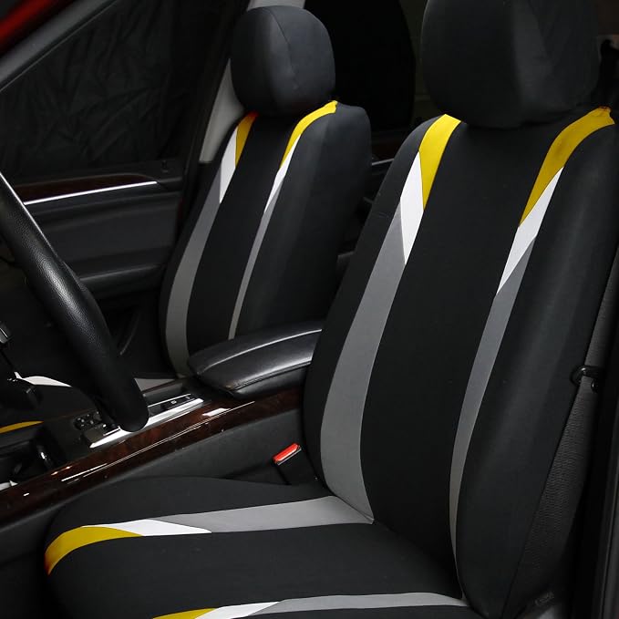Universal Fabric Seat Covers — Front Seat — Yellow