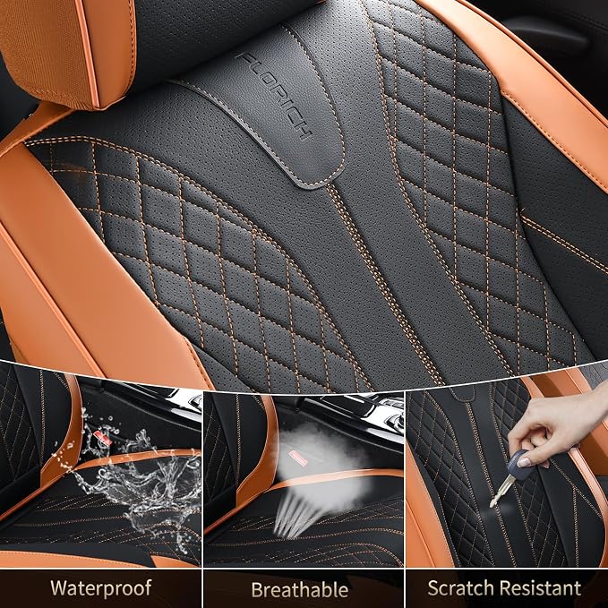 Universal Seat Covers — Full Set — Brown / Black
