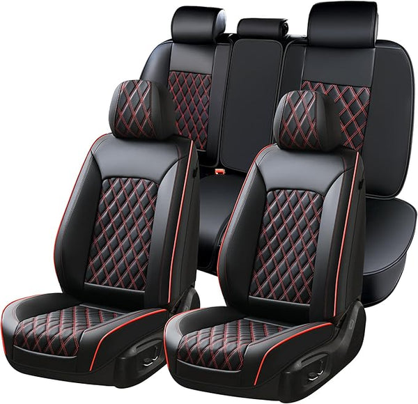 Universal Seat Covers โ Full Set โ Black / Red