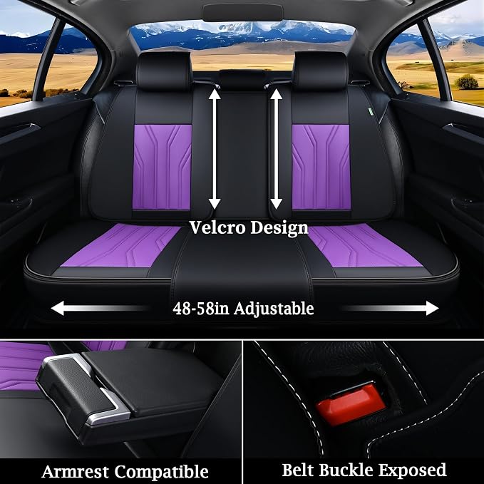 Universal Seat Covers — Full Set — Purple / Black