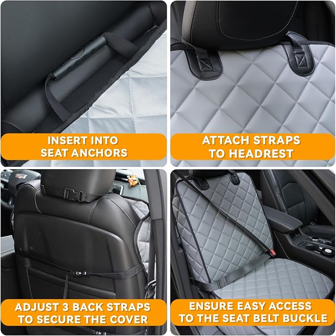 Pet Car Seat Protector — Front Seat — Gray