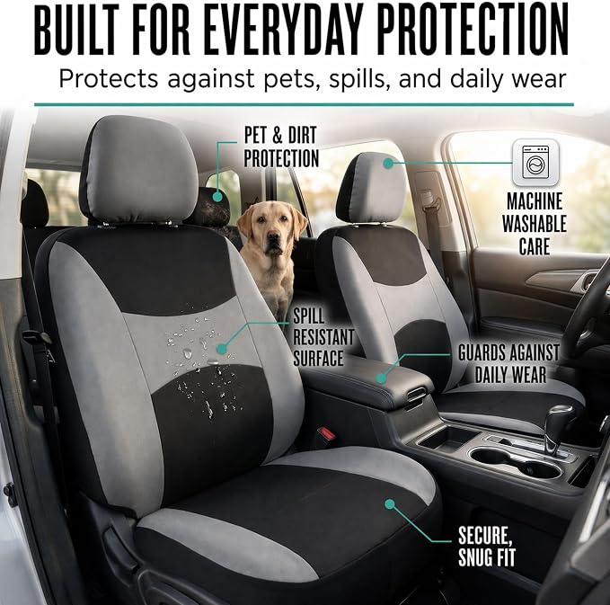 Universal Seat Covers — Gray / Black