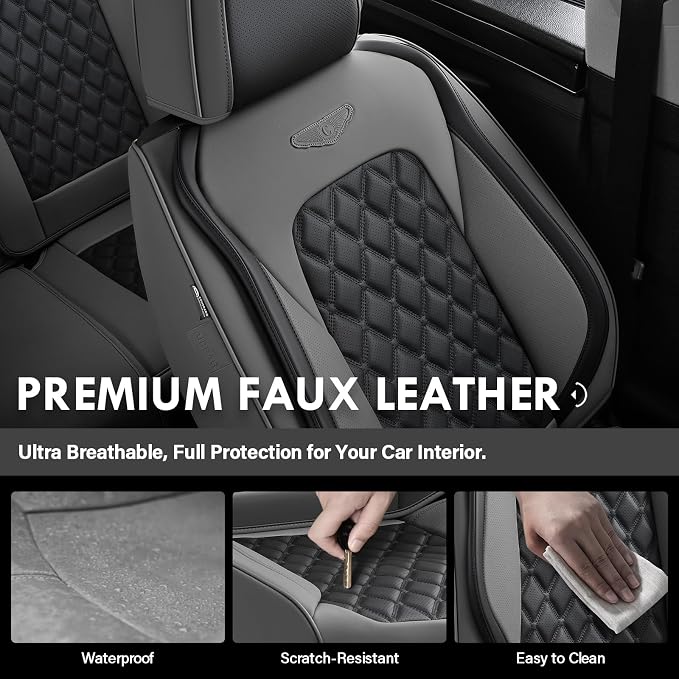 Universal Faux Leather Seat Covers — Full Set