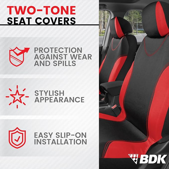 Universal Seat Covers — Full Set — Red