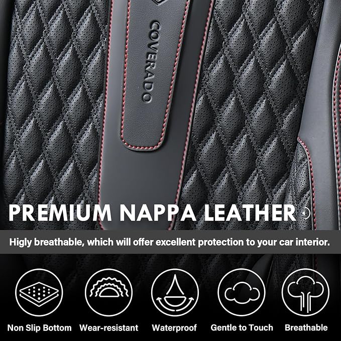 Universal Seat Covers — Front Seat — Black / Red
