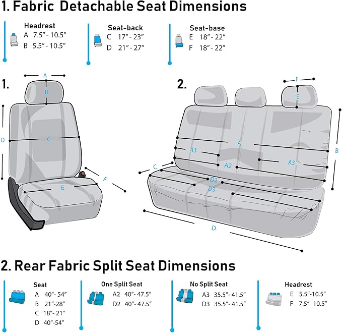 Universal Fabric Seat Covers — Full Set — Purple