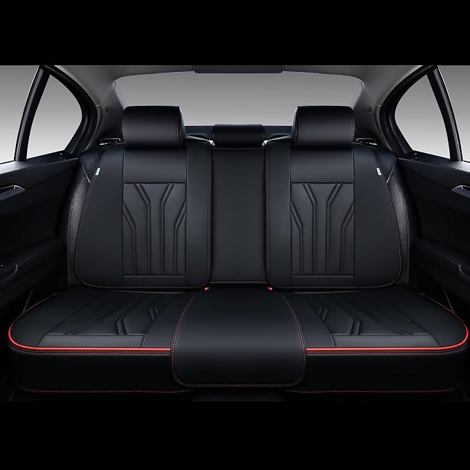 Universal Seat Covers — Full Set — Black / Red