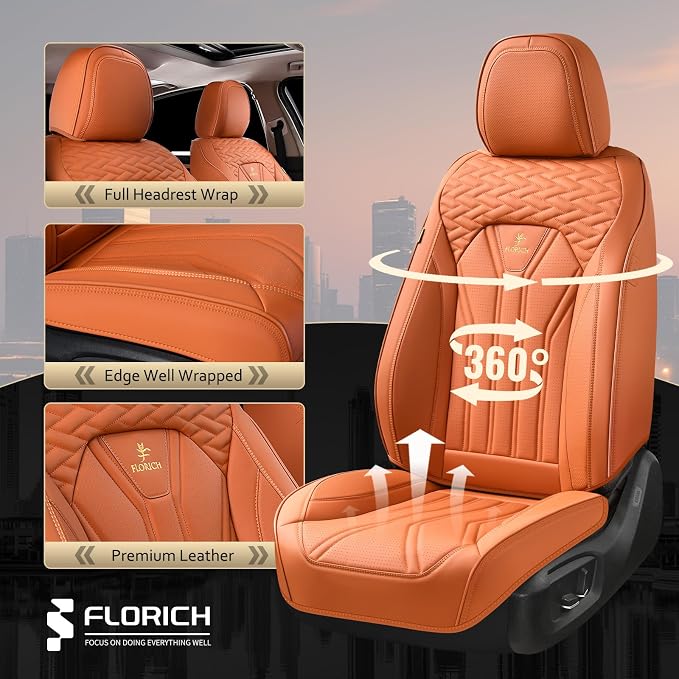 Universal Seat Covers — Front Seat — Orange