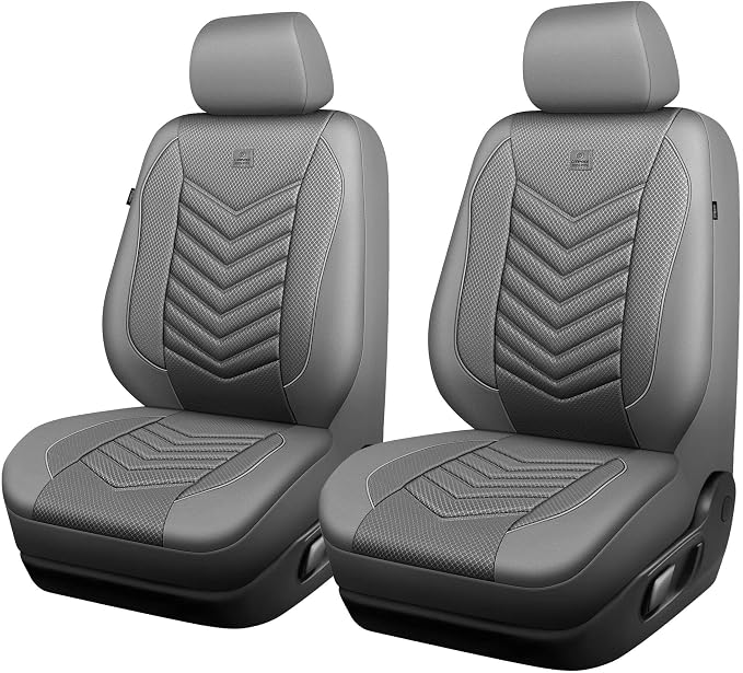 Universal Fabric Seat Covers — Front Seat — Gray