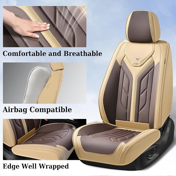 Universal Seat Covers — Front Seat — Beige / Coffee