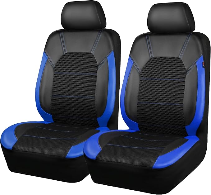 Universal Fabric Seat Covers — Front Seat — Black / Blue