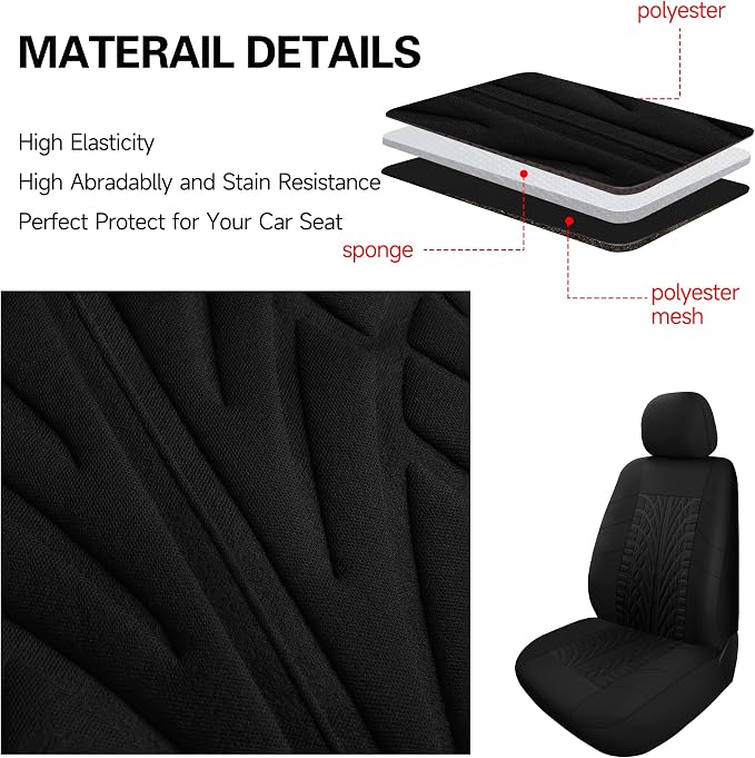 Universal Seat Covers — Front Seat — Black