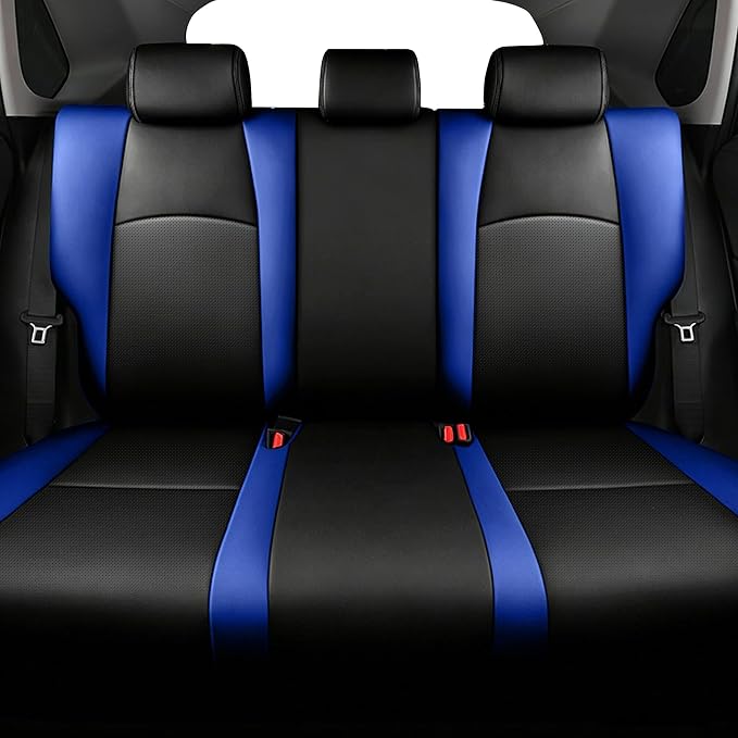 Faux Leather Seat Covers for Toyota C-HR — Full Set — Black / Blue