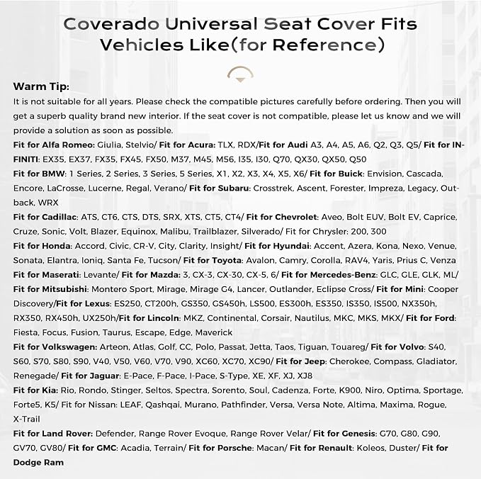 Universal Seat Covers — Full Set