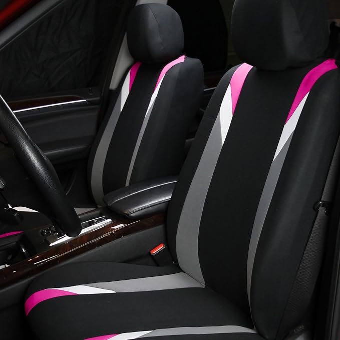 Universal Fabric Seat Covers — Full Set — Pink