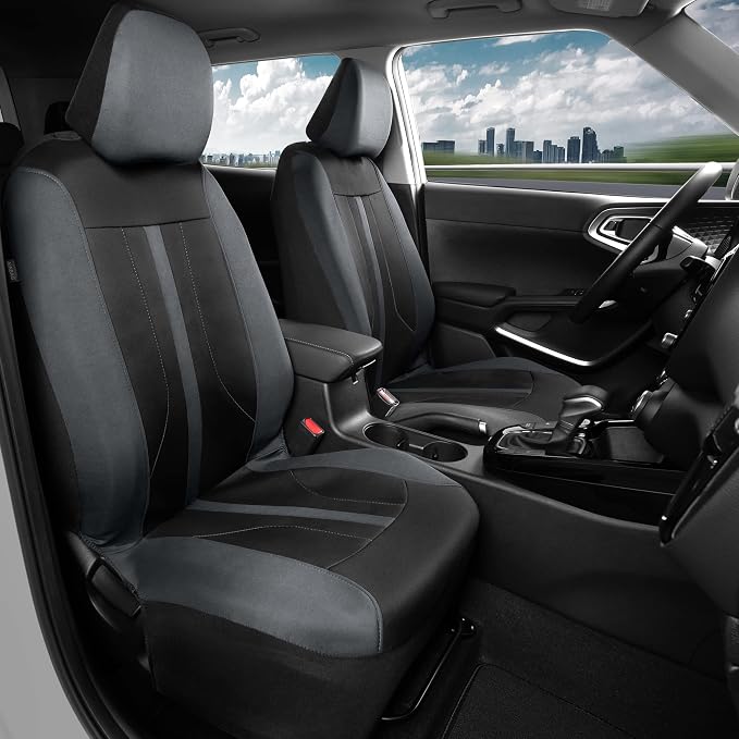 Fabric Car Seat Covers — Front Seat — Gray