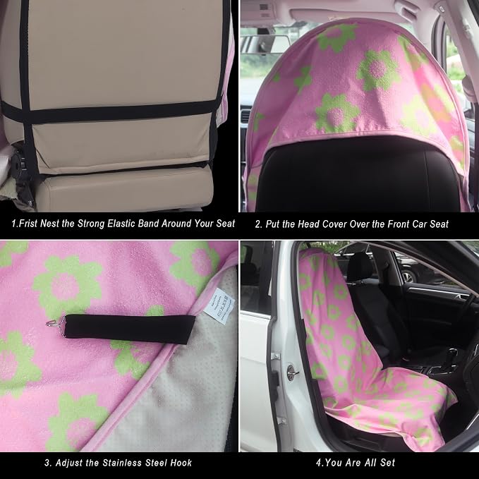 Car Seat Covers — Front Seat — Pink