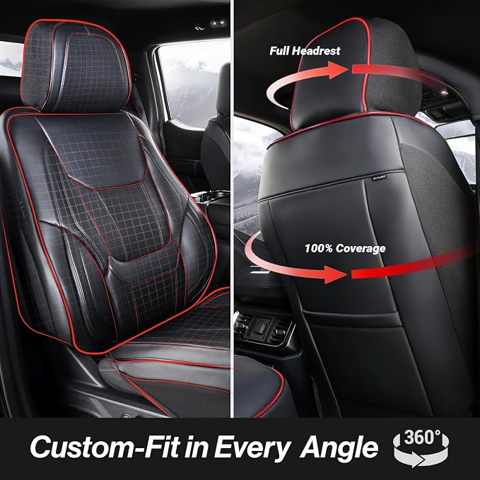 Seat Covers for Ford F-150 — Front Seat — Black / Red