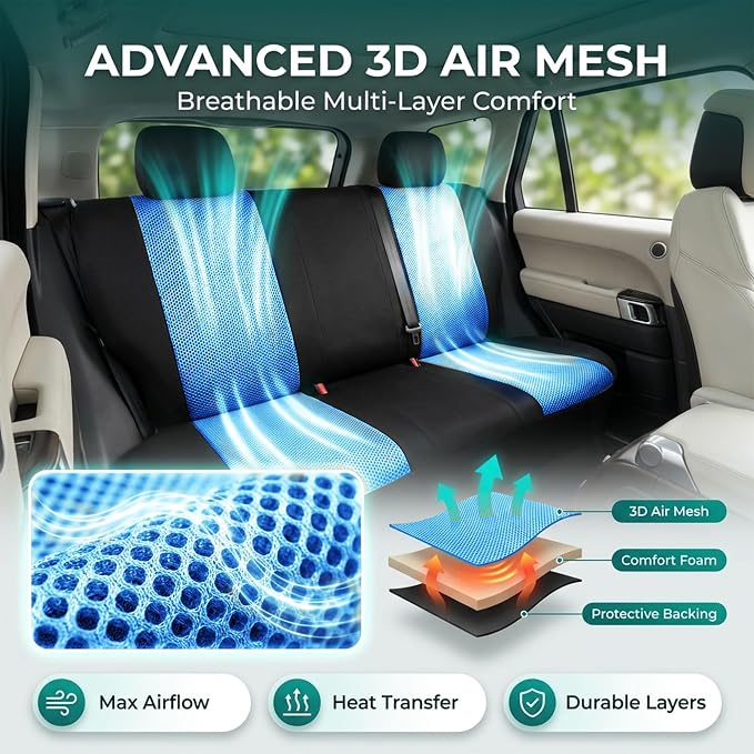 Universal Fabric Seat Covers — Front Seat — Blue