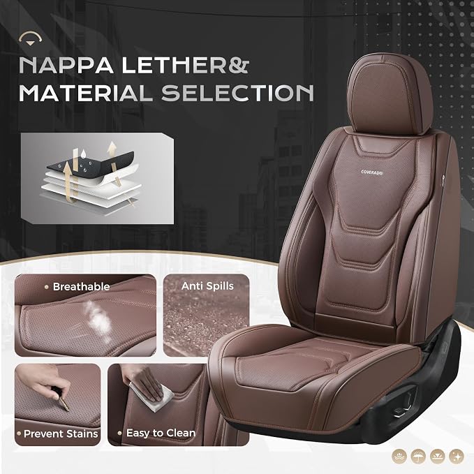 Universal Seat Covers — Full Set — Brown