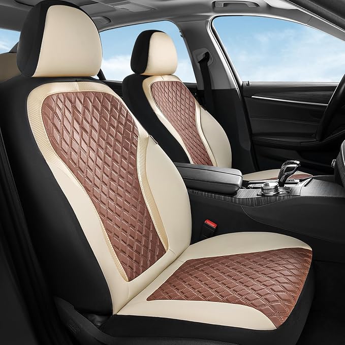 Universal Seat Covers — Full Set — Beige / Brown