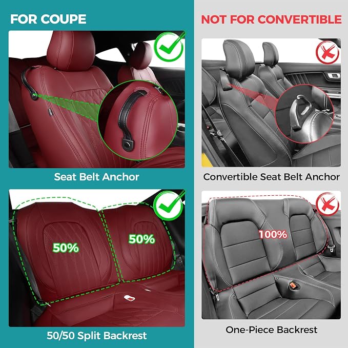 Faux Leather Seat Covers for Ford Mustang — Full Set