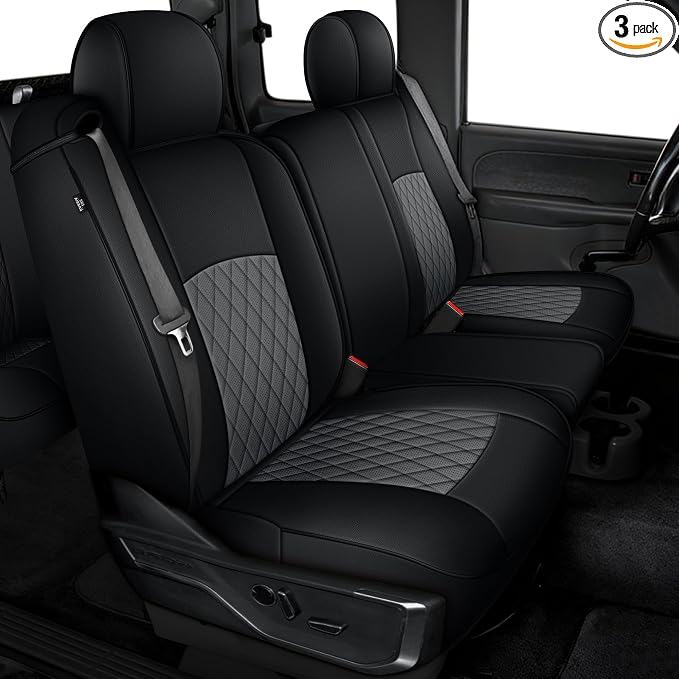 Seat Covers for Chevrolet Silverado / GMC Sierra — Full Set — Black / Gray