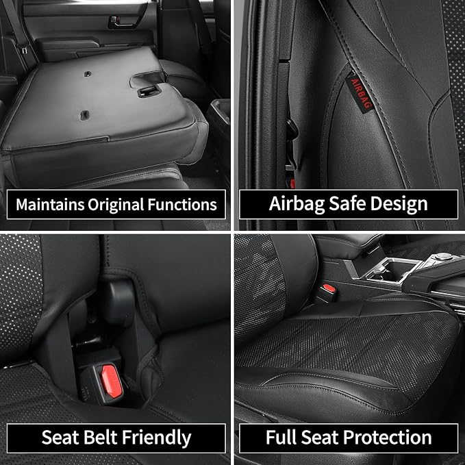Faux Leather Seat Covers for Toyota Tacoma — Full Set — Black / Gray