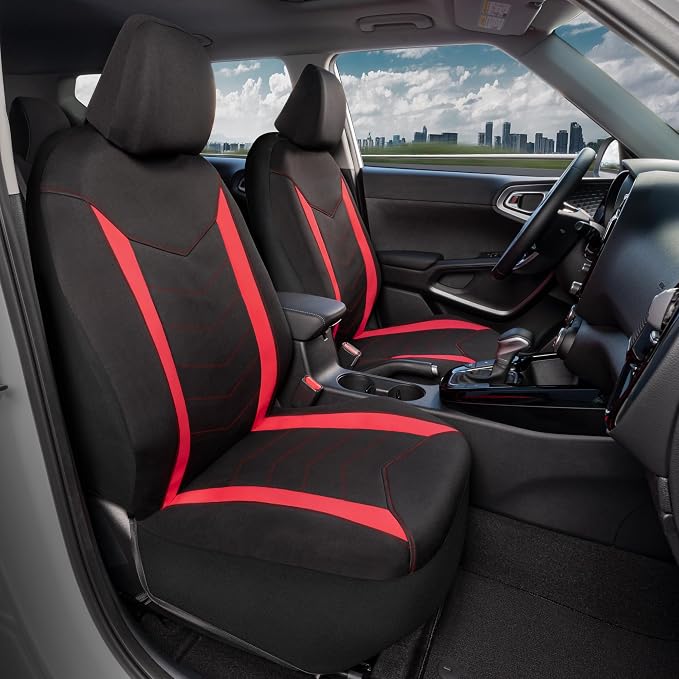 Neoprene Car Seat Covers — Front Seat — Red